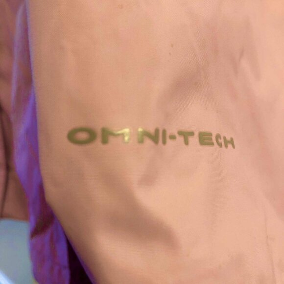 New COLUMBIA Omni-Tech Arcadia II Hooded Rain Jacket Colorblock Pink\Burg 2X - Picture 7 of 8
